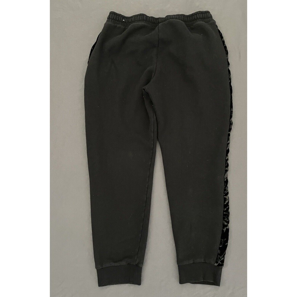 Victorias Secret Pink Sweatpants Womens Size Medium Black Jogger W/Velvet Stipe - Picture 8 of 12